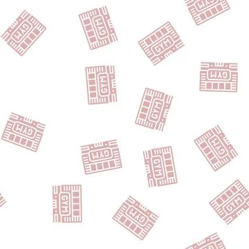 Gym building glyph seamless pattern Ilustración de archivo
