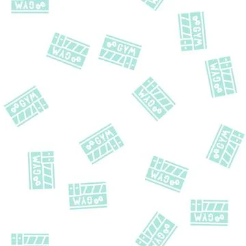 Gym building glyph vector seamless pattern Stock Illustration