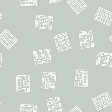 Gym building line seamless pattern Stock Illustration