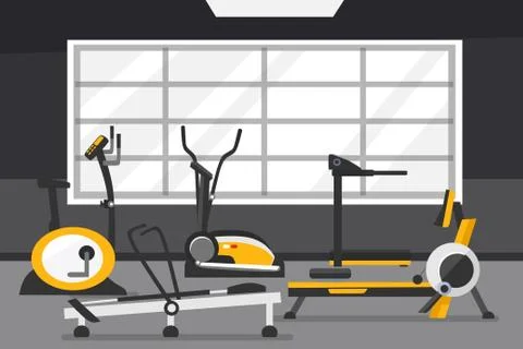 Gym cardio zone concept Stock Illustration