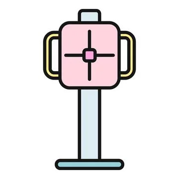 Gym chest press machine flat line icon Stock Illustration