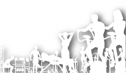 Gym cutout Stock Illustration