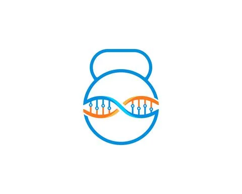 Gym dumbbell with DNA Helix in the middle Stock Illustration