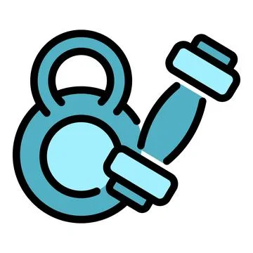 Gym dumbbell icon vector flat Stock Illustration