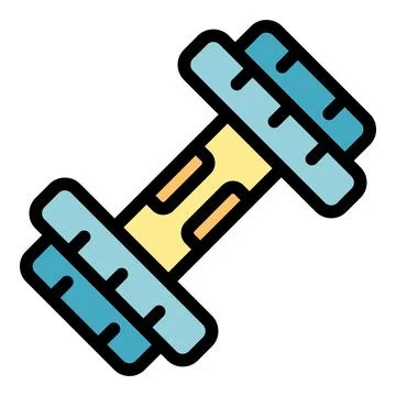 Gym dumbbell icon vector flat Stock Illustration