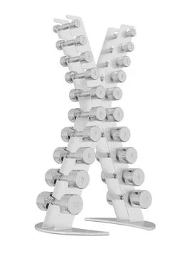 Gym Dumbbell rack in X shape, a stand for weightlifting gym equipment Stock Illustration