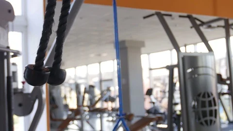 Gym equipment after workout Stock Footage 84679301