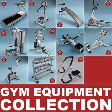Gym Equipment Set | 3D Model Collection