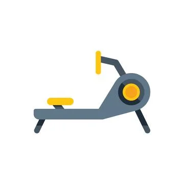 Gym equipment icon featuring rowing machine for working out Stock Illustration