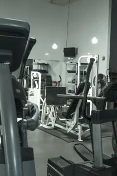 Gym exercise machines Stock Photos
