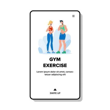 Gym Exercise Make People Abs Flat Abdomen Vector Illustrazione stock