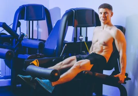 Gym exercise man Stock Photos