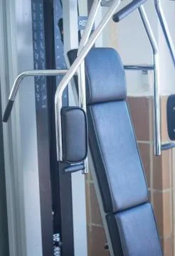 Gym exercise weights machine Stock Photos