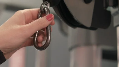 Gym Female cable machine clip Stock Footage 87438325
