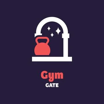 Gym Gate Logo Stock Illustration