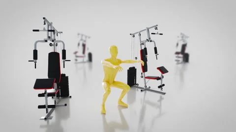 Gym Guy Exercise and doing sport infinite Loop Stockbeeldmateriaal 270040368