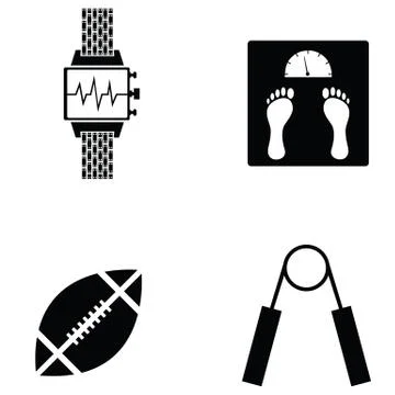 Gym icon set Stock Illustration