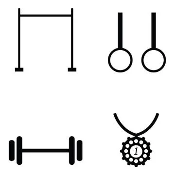 Gym icon set Stock Illustration