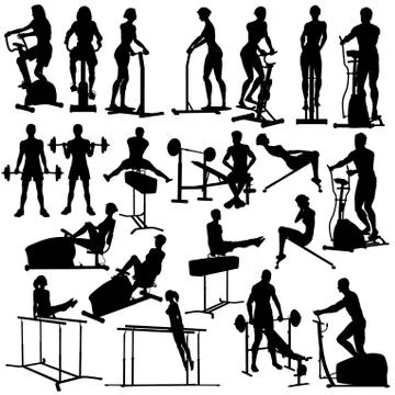 In the gym Stock Illustration