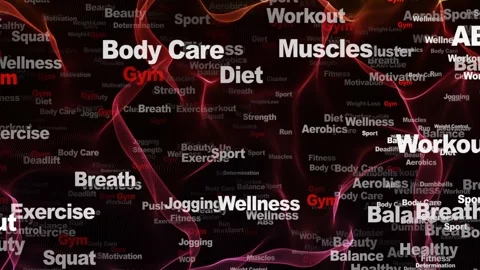 GYM Keywords Animation, Background, Loop Vídeos de archivo 254469648
