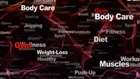 GYM Keywords Animation, Background, Loop Stock Footage 291852279