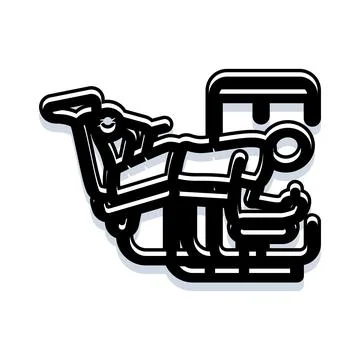 Gym leg curl machine icon for fitness workout Stock Illustration