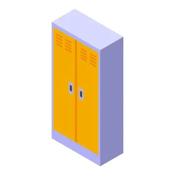 Gym locker icon isometric vector. Open room 스톡 일러스트