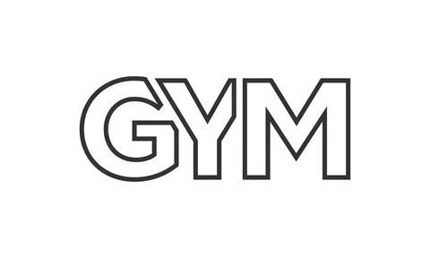 GYM logo design template with strong and modern bold text. Initial based ve.. Stock Illustration