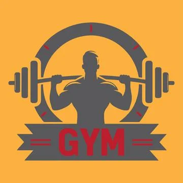 Gym logo silhouettes vector Stock Illustration