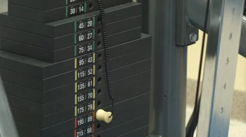 Gym moving weight stacks Stock Footage 37434745