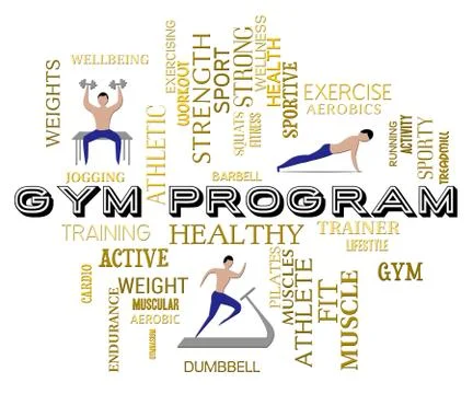 Gym Program Indicating Physical Activity And Scheduling Illustration