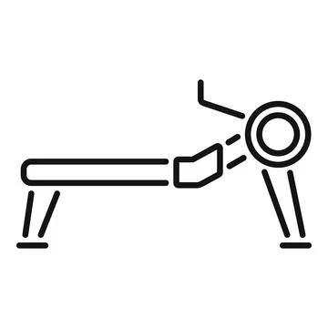 Gym rowing machine icon, outline style Stock Illustration