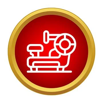 Gym rowing machine workout equipment line icon Stock Illustration