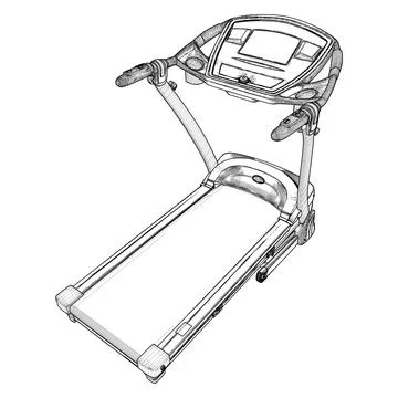 Gym Running Track Machine Vector 스톡 일러스트