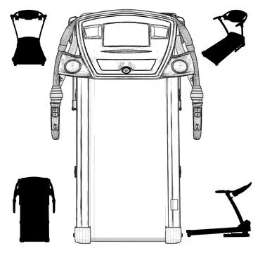 Gym Running Track Machine Vector 스톡 일러스트