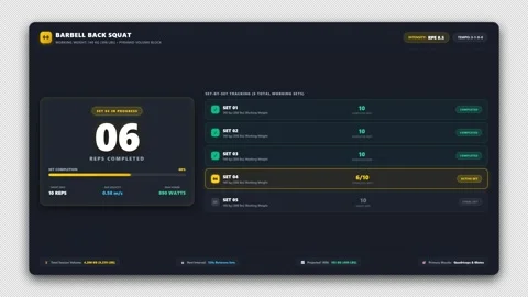 Gym Set and Rep Counter Bold Overlay 4K Vídeos de archivo 346125799