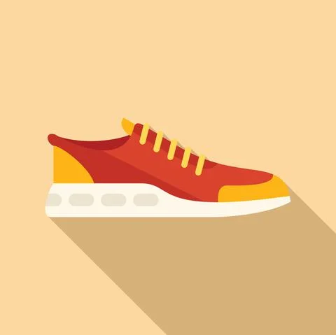 Gym sneaker icon flat vector. Run design Stock Illustration