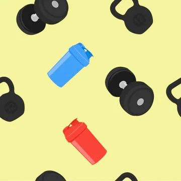 Gym Themed Seamless Pattern Stock Illustration