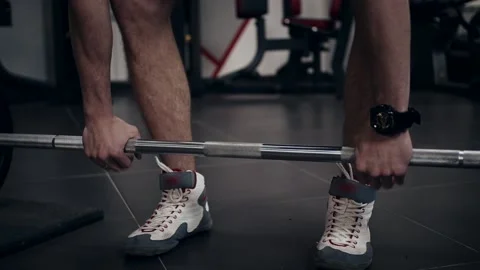 Gym train of handsome guy Stock Footage 152594575