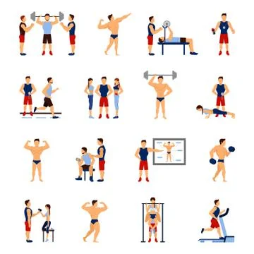 Gym Trainer Set Illustrazione stock