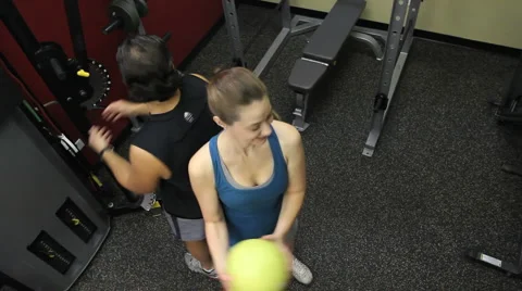 Gym Training Ball 2 Stock Footage 947169
