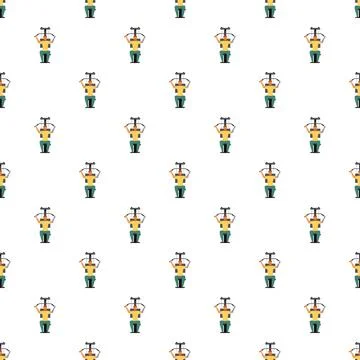 Gym training pattern with man doing pull downs Stock Illustration