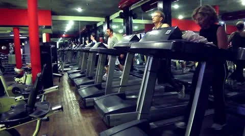 Gym- Treadmill Stock Footage 12453447