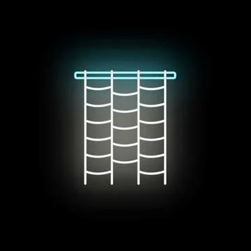 Gym wall bars neon line art icon Stock Illustration