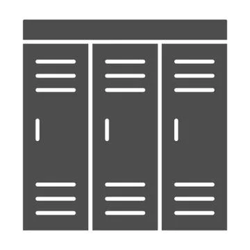 Gym Wardrobes solid icon, Gym concept, lockers sign on white background, Sport Stock Illustration