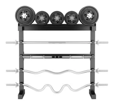 Gym weight rack isolated on white background Stock Illustration