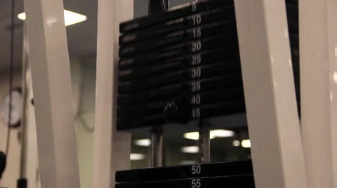 Gym weights up and down Stock Footage 52695721