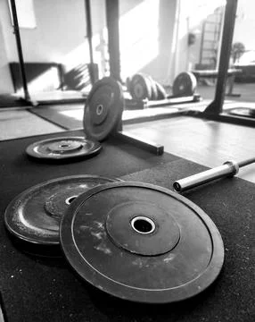 Gym weights in focus Stock Photos