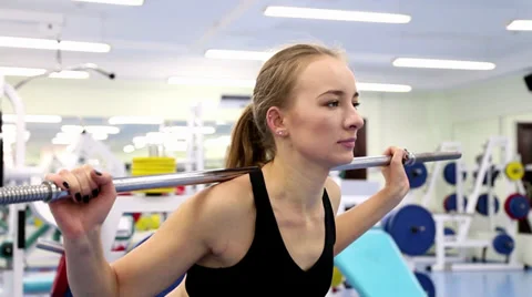 Gym Work Out_Young Woman Stock Footage 33642853