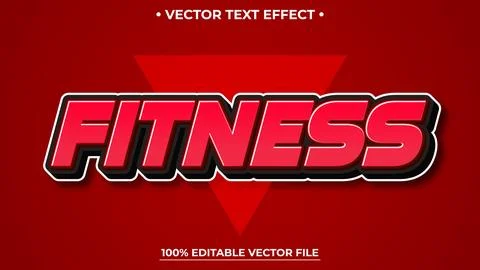 Gym workout text effect editable fitness and wellness customizable font style Stock Illustration